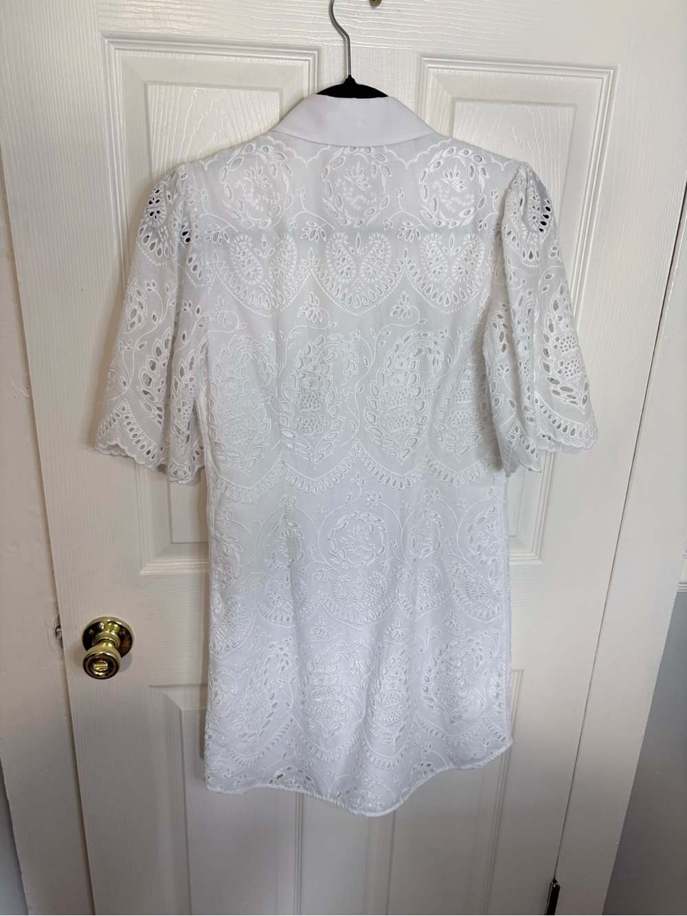 ALLSAINTS Cecee White Eyelet Mini Shirt Dress US 2 UK 6 EU 34 - Picture 8 of 12